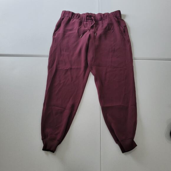 Lululemon Pants Womens 10 On the Fly Jogger Burgundy Drawstring Athleisure - Picture 1 of 10